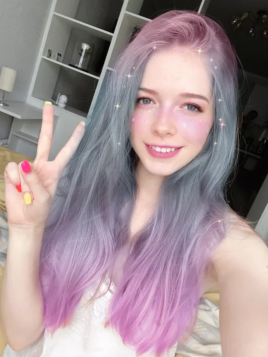 Lavender hair close-up