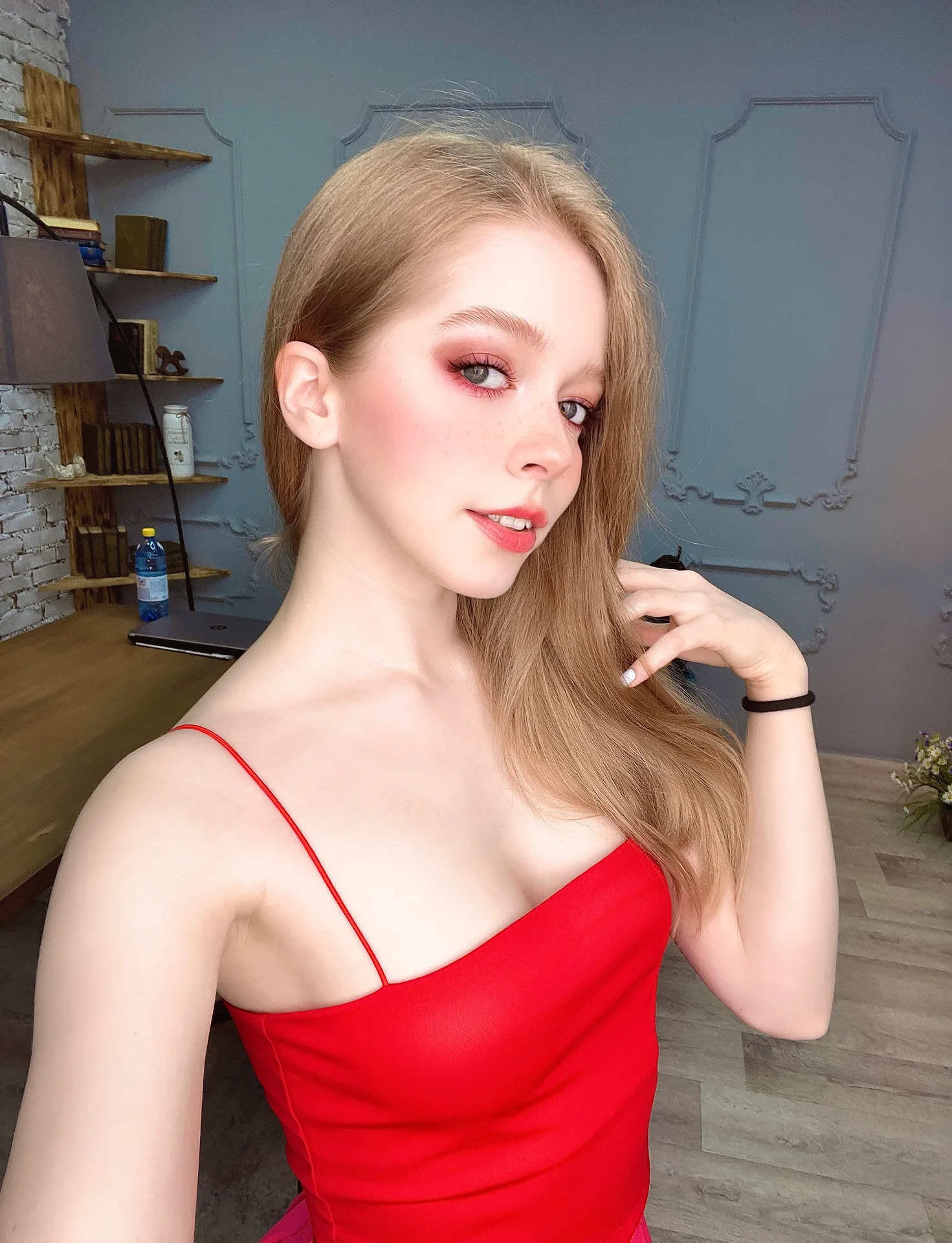 Red dress portrait