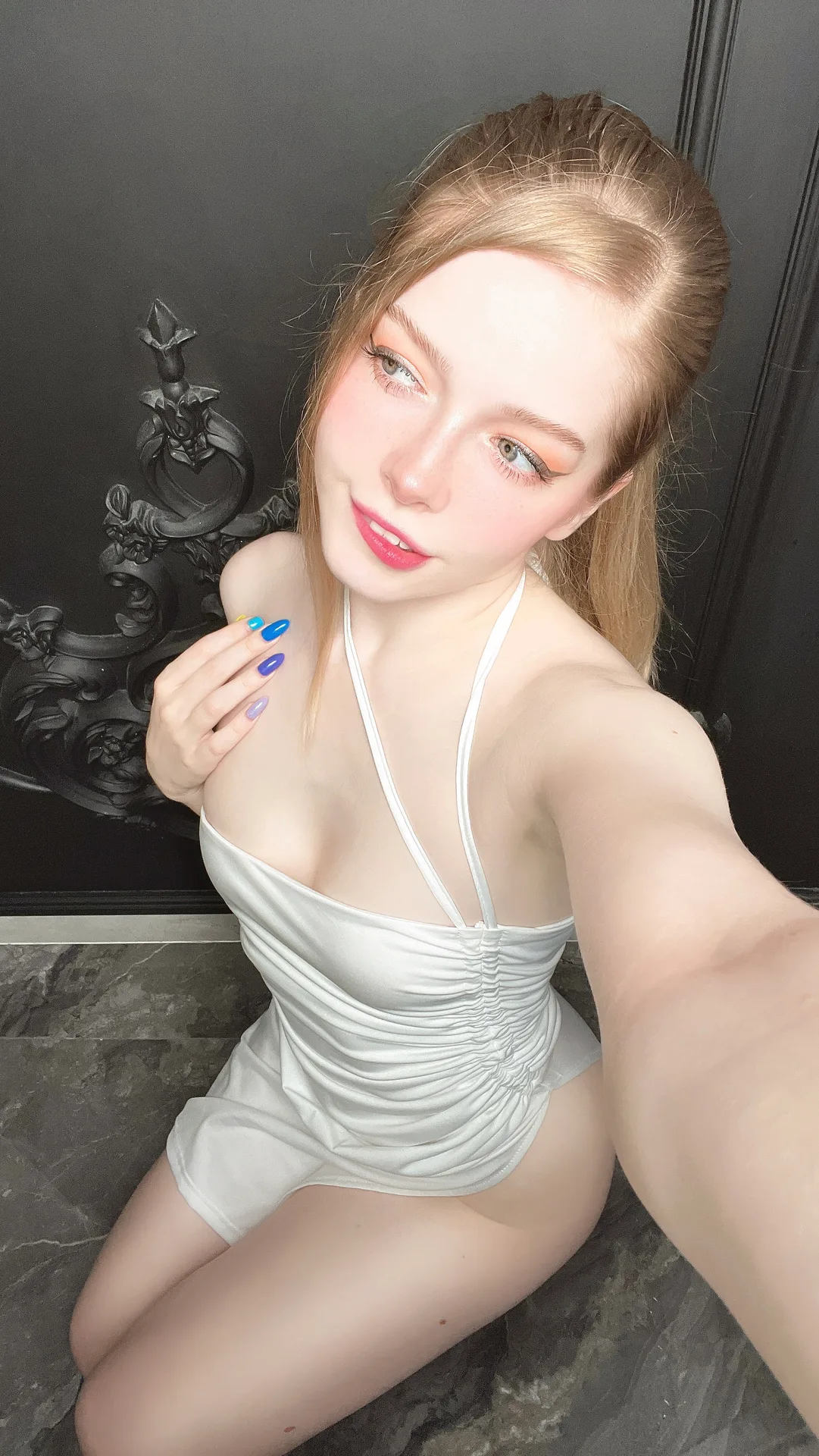 White halter romper